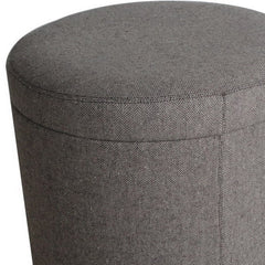 1" Gray Faux Leather Round Storage