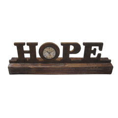 6" X 23" X 3" Brown Wood Decor  Clock - Homeroots