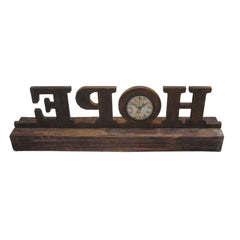 6" X 23" X 3" Brown Wood Decor  Clock - Homeroots