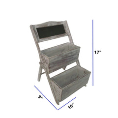 Jardinera de madera maciza gris de 10" para interior y exterior