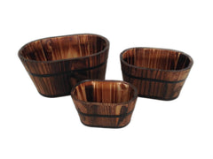 Jardinera de madera marrón de 1" x 10" x 7" (3 piezas)