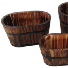 Jardinera de madera marrón de 1" x 10" x 7" (3 piezas)