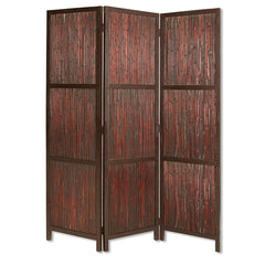 60" X 72" Cherry Wood  Screen - Homeroots