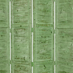 84" Green Rustic Wood Folding Four Panel Screen Room Divider - Homeroots