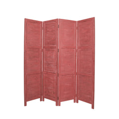 Biombo de madera roja de 76" x 84"