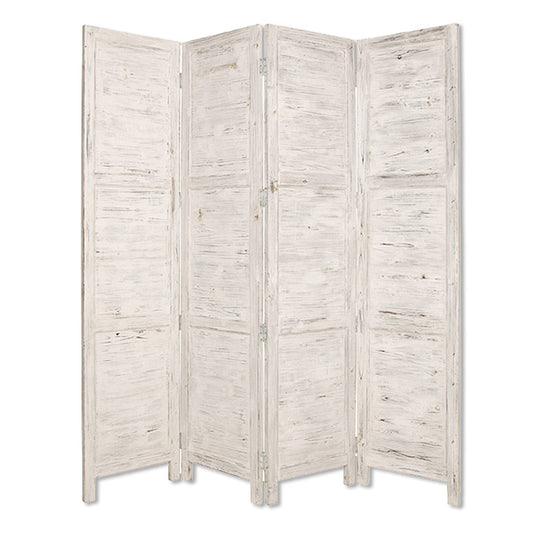 Biombo de madera blanco de 76" x 84"