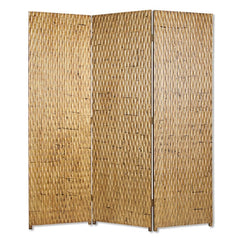 63" X 72" Gold Wood 3 Panel  Screen - Homeroots