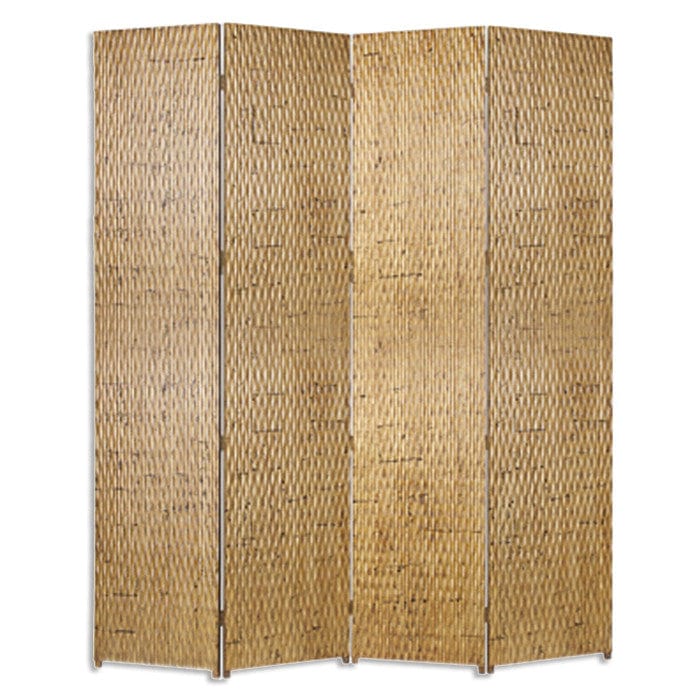 84" X 84" Gold Wood  Screen - Homeroots