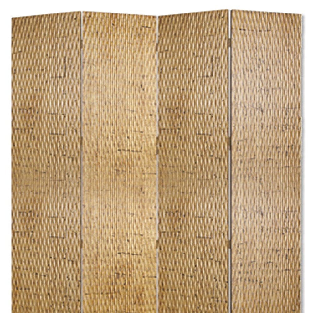 84" X 84" Gold Wood  Screen - Homeroots