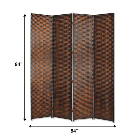 84" X 84" Brown Wood  Screen - Homeroots