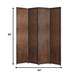 84" X 84" Brown Wood  Screen - Homeroots