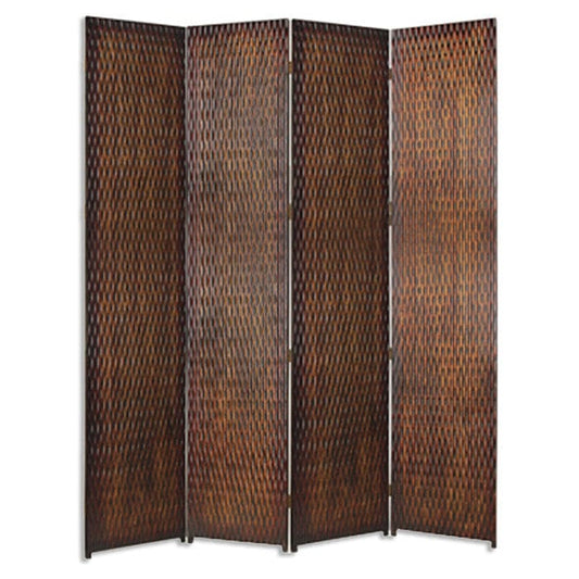 84" X 84" Brown Wood  Screen - Homeroots