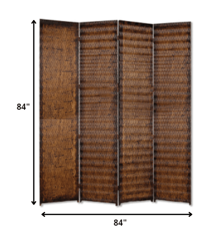 84" X 84" Brown Wood  Screen - Homeroots