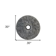 30" X 30" Contemporary Grey Round Rib Wall Art