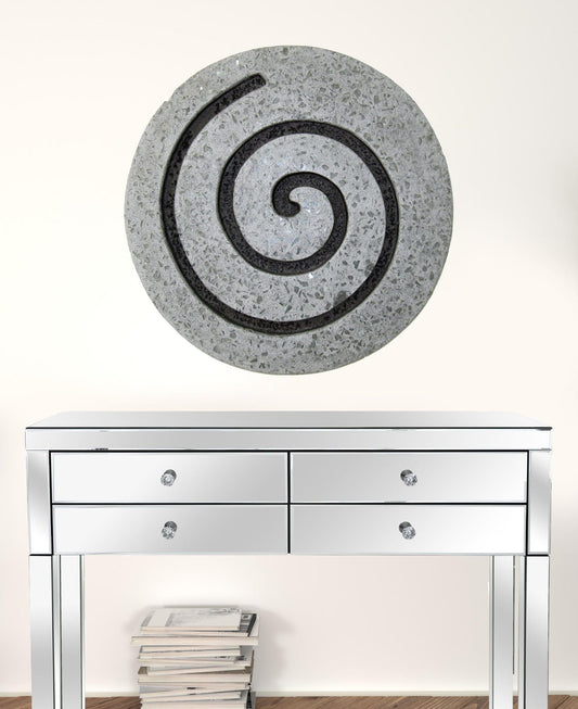 28" X 28" X 2" Gray Round Modern Spiral Wall Art - Homeroots