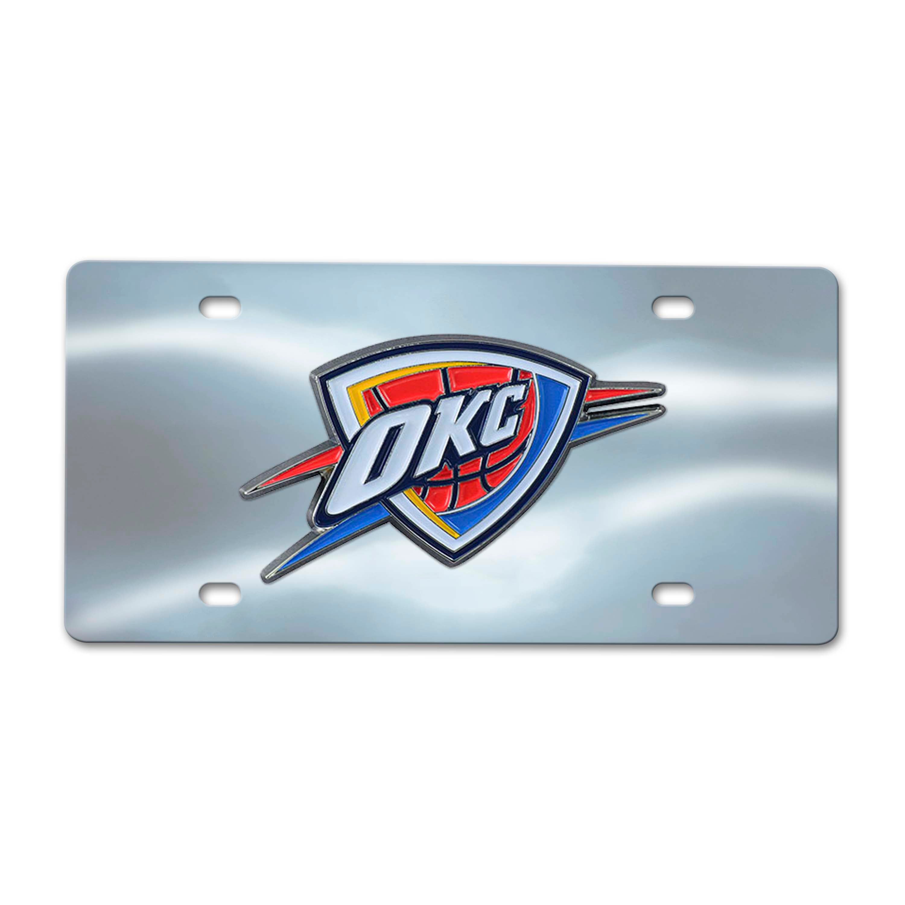 Oklahoma City Thunder 3D Stainless Steel License Plate - Oklahoma City Thunder