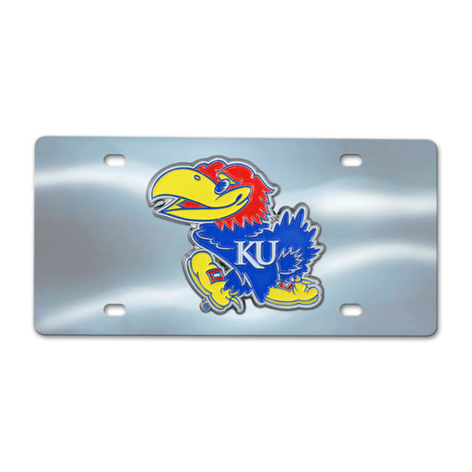 Kansas Jayhawks 3D Stainless Steel License Plate