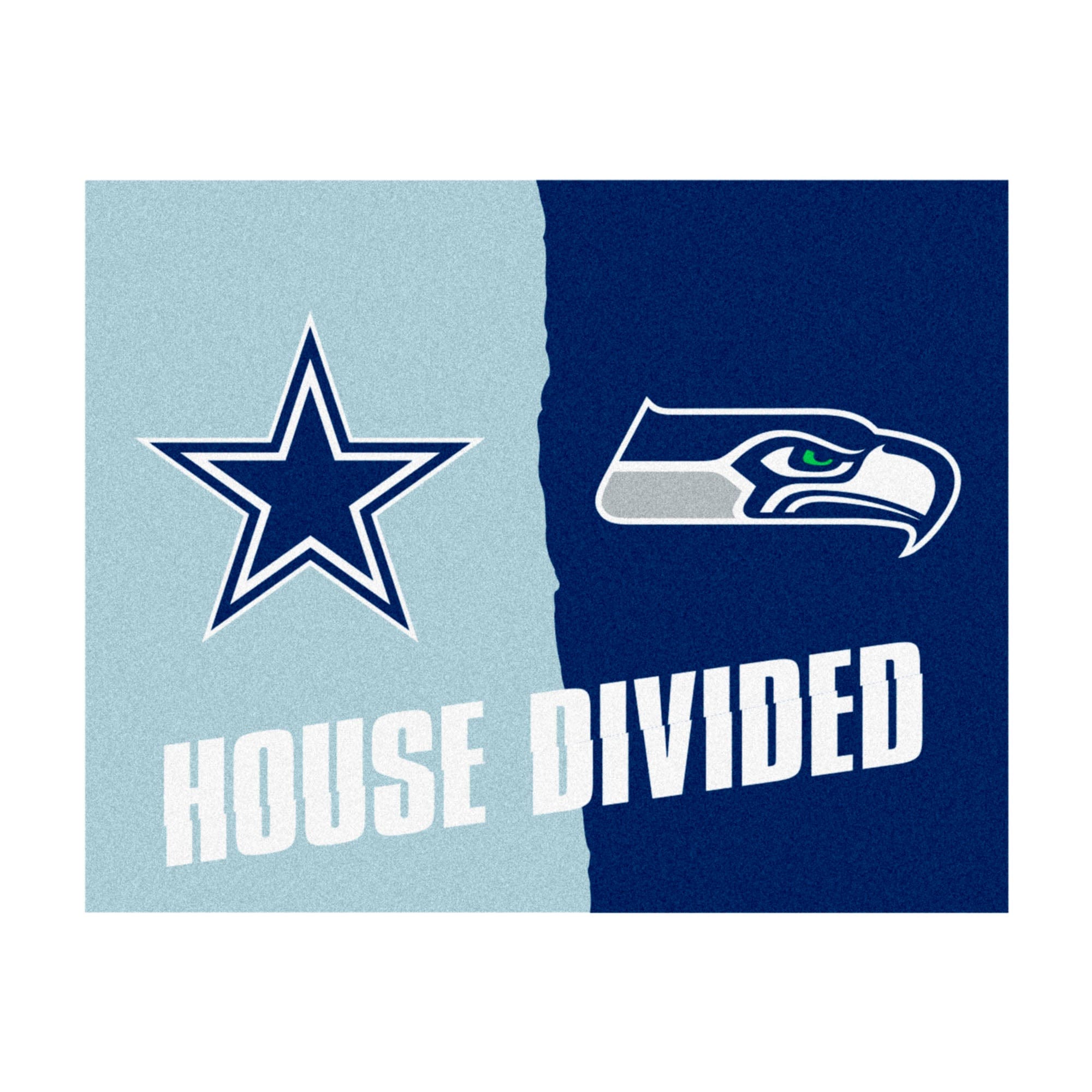 NFL House Divided - Cowboys / Seahawks House Divided Rug - 34 in. x 42.5 in. - NFL House Divided - Cowboys / Seahawks