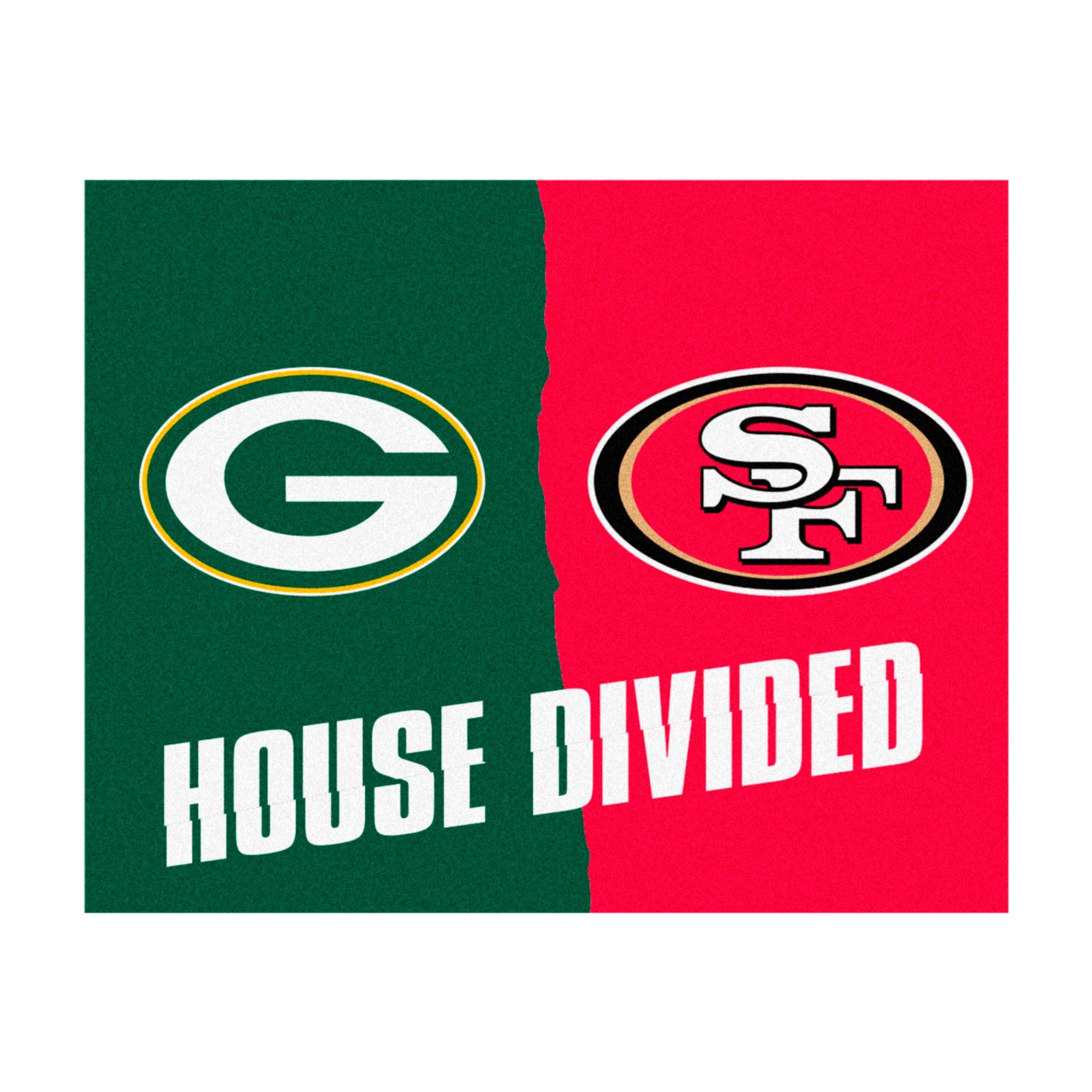 NFL House Divided - Packers / 49ers House Divided Rug - 34 in. x 42.5 in. - NFL House Divided - Packers / 49ers