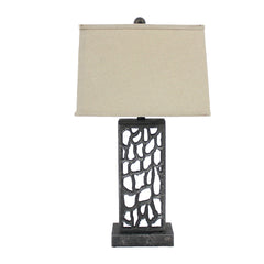 5 X 8 X 28.75 Silver Metal With Multi Mini Grotto Pattern - Table Lamp - Homeroots