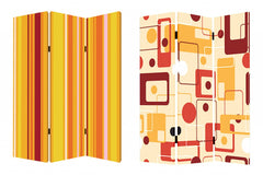 48 X 72 Multi Color Wood Canvas Deep Saffron  Screen - Homeroots