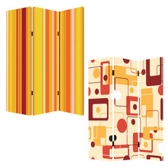 48 X 72 Multi Color Wood Canvas Deep Saffron  Screen - Homeroots