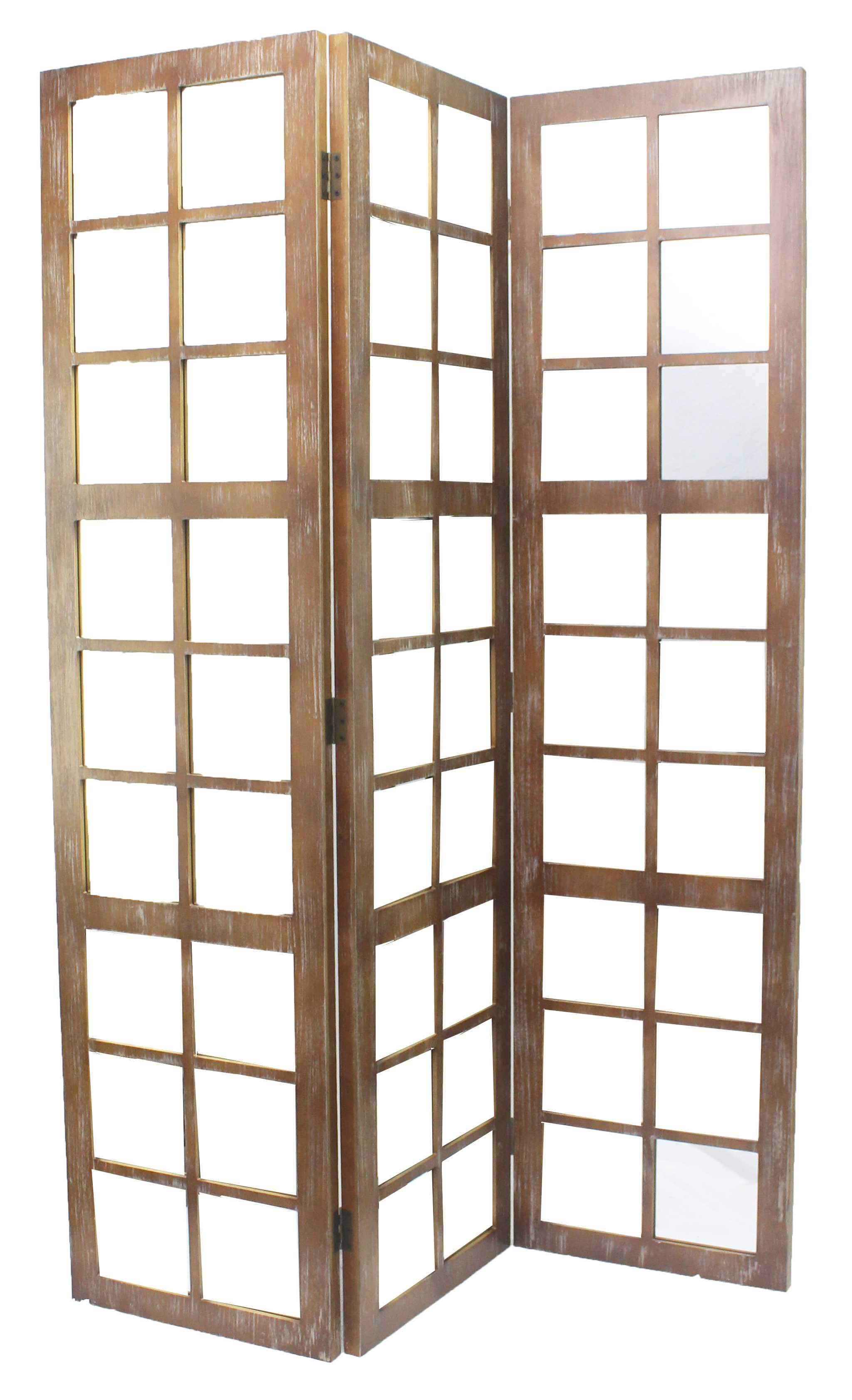 63 X 84 Brown Wood Mirror  Screen - Homeroots