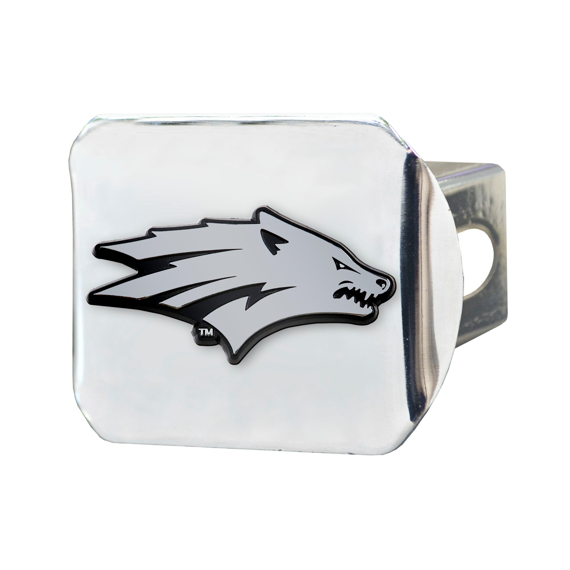 Nevada Wolfpack Chrome Metal Hitch Cover with Chrome Metal 3D Emblem - Nevada