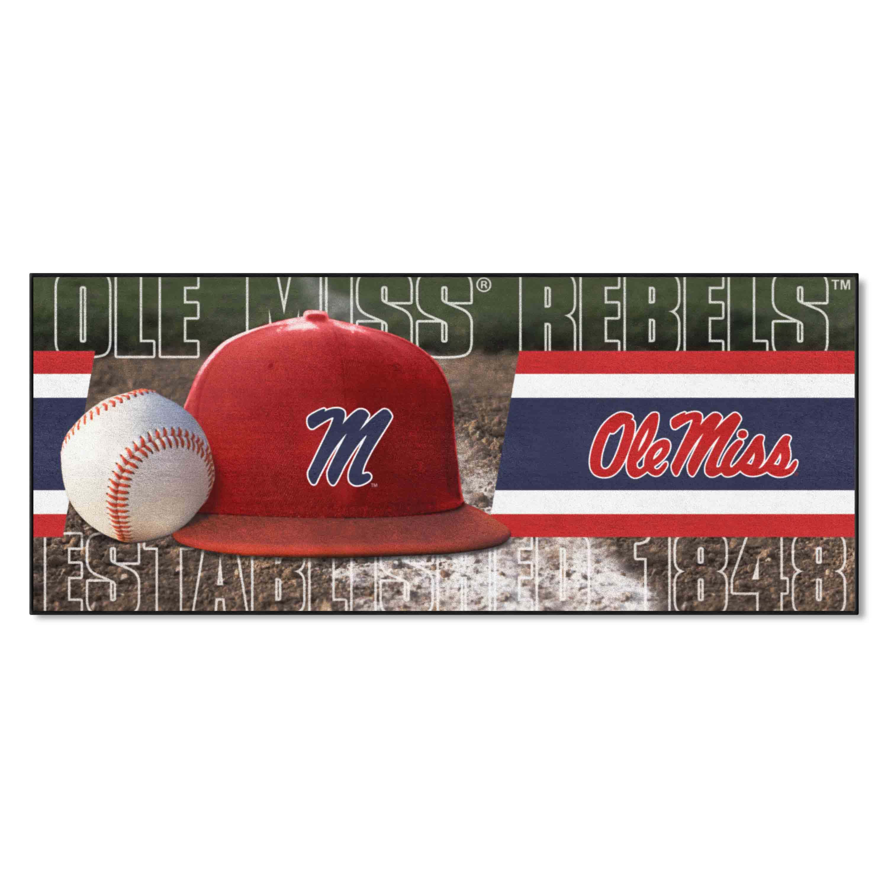 Ole Miss Rebels Baseball Runner Rug - 30in. x 72in. - Ole Miss