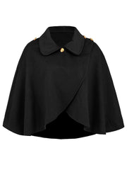 Collared Neck Cropped Cape - Trendsi