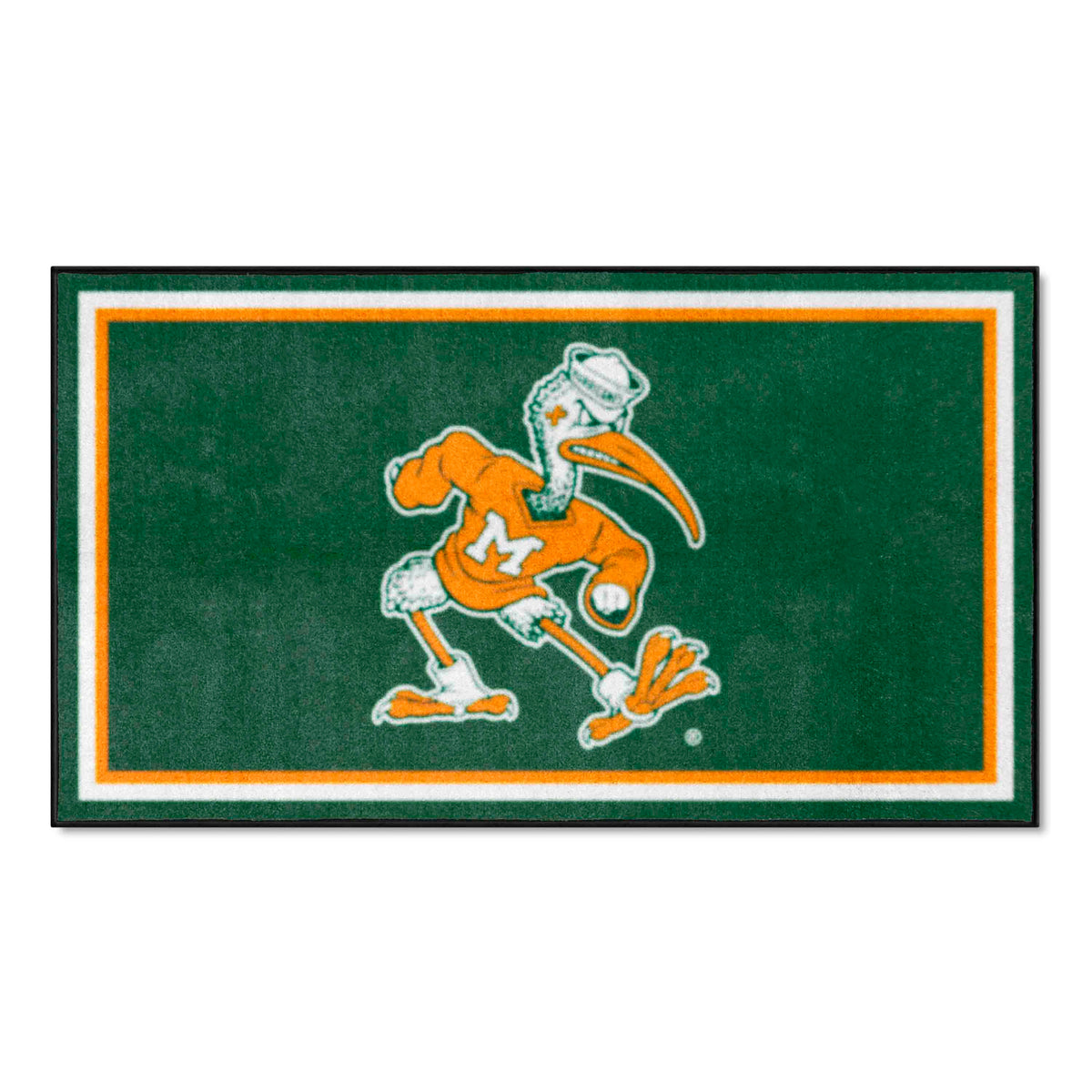 Miami Hurricanes 3ft. x 5ft. Plush Area Rug, Sebastian the Ibis