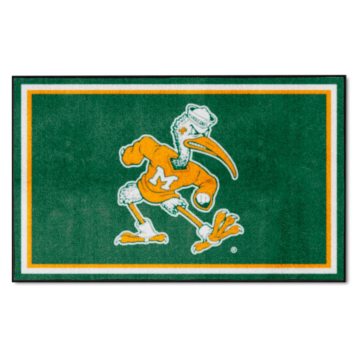 Miami Hurricanes 4ft. x 6ft. Plush Area Rug, Sebastian the Ibis