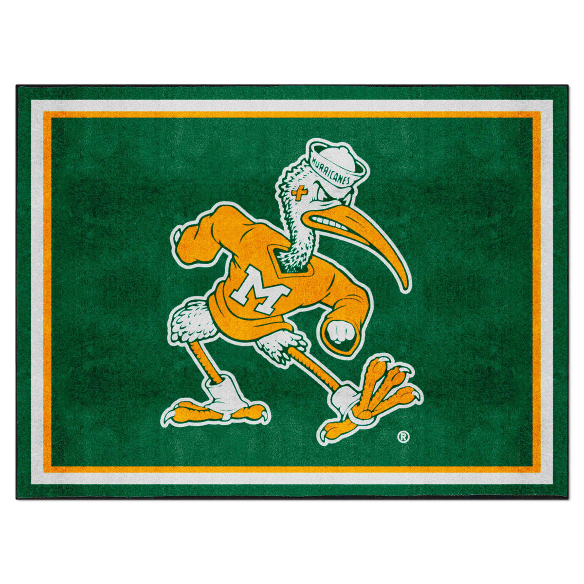 Miami Hurricanes 8ft. x 10 ft. Plush Area Rug, Sebastian the Ibis