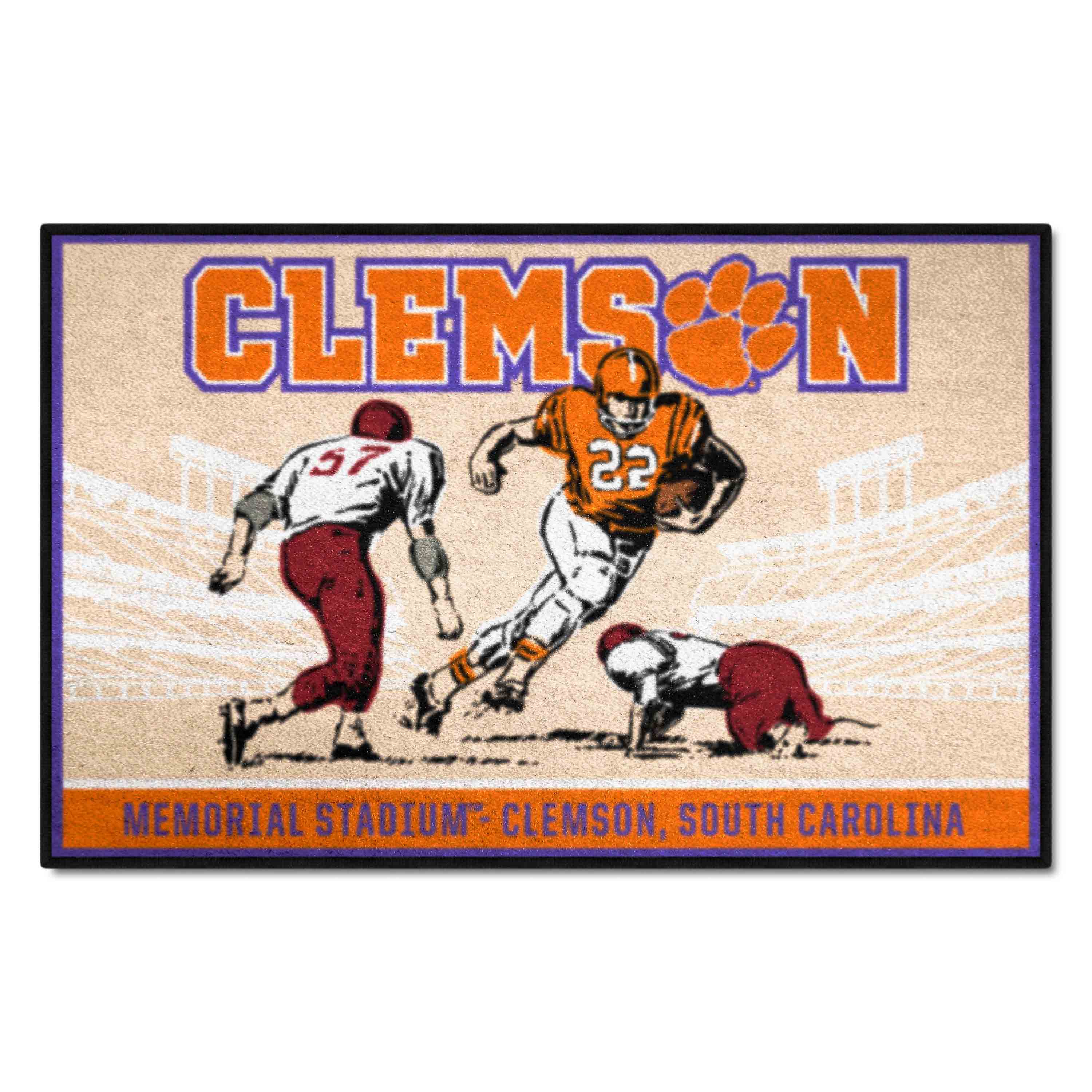 Clemson Tigers Starter Mat Accent Rug - 19in. x 30in. Ticket Stub Starter Mat