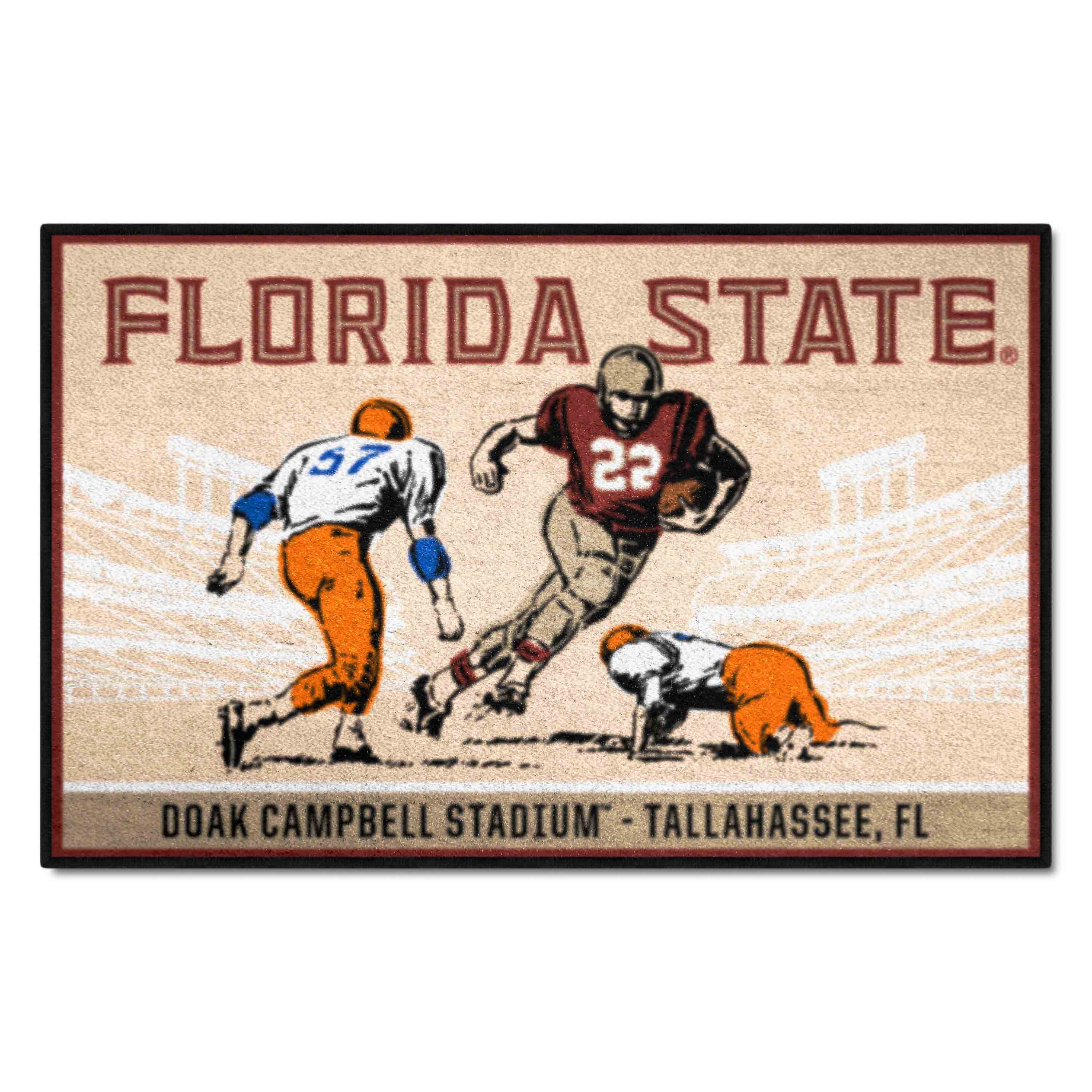 Florida State Seminoles Starter Mat Accent Rug - 19in. x 30in. Ticket Stub Starter Mat