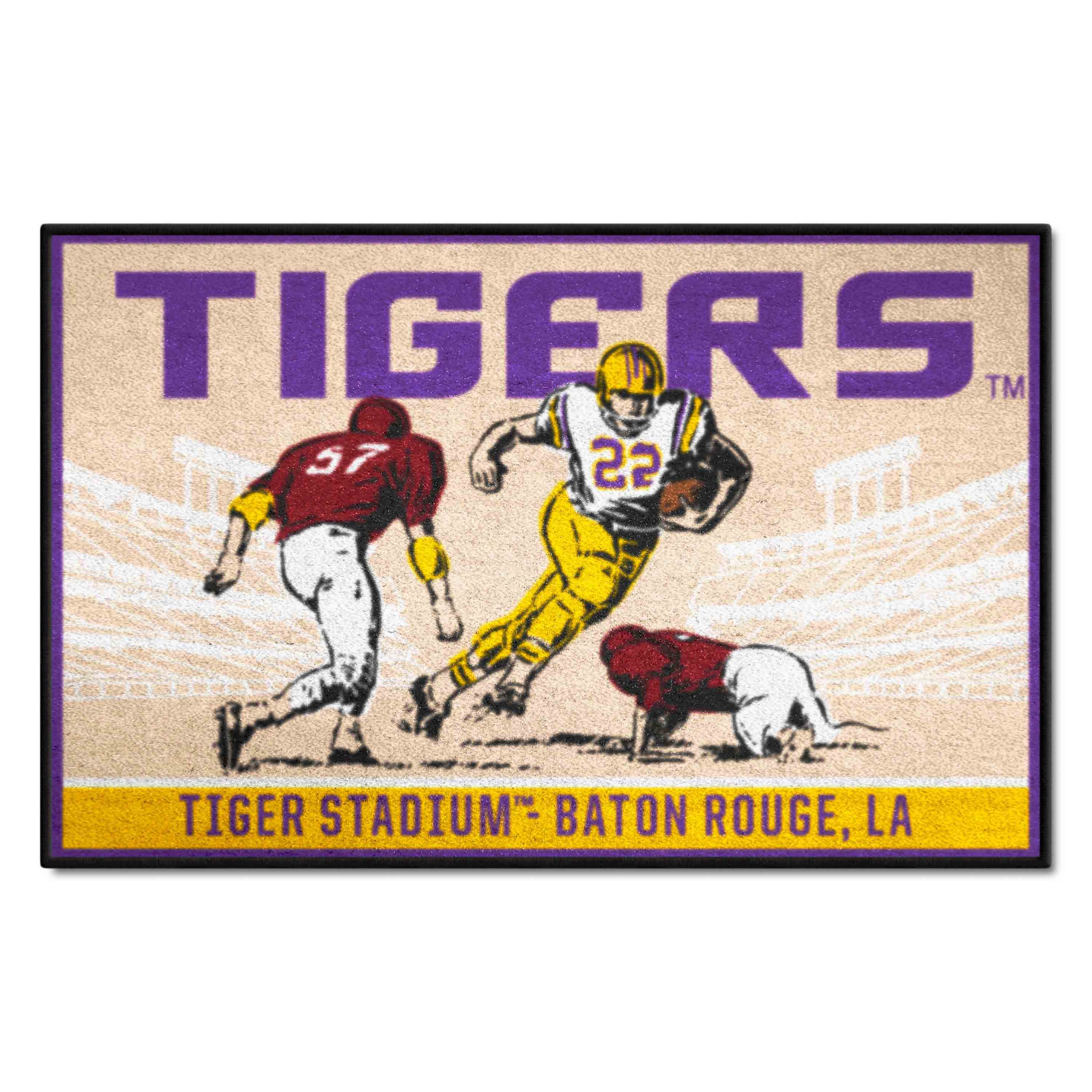 LSU Tigers Starter Mat Accent Rug - 19in. x 30in. Ticket Stub Starter Mat