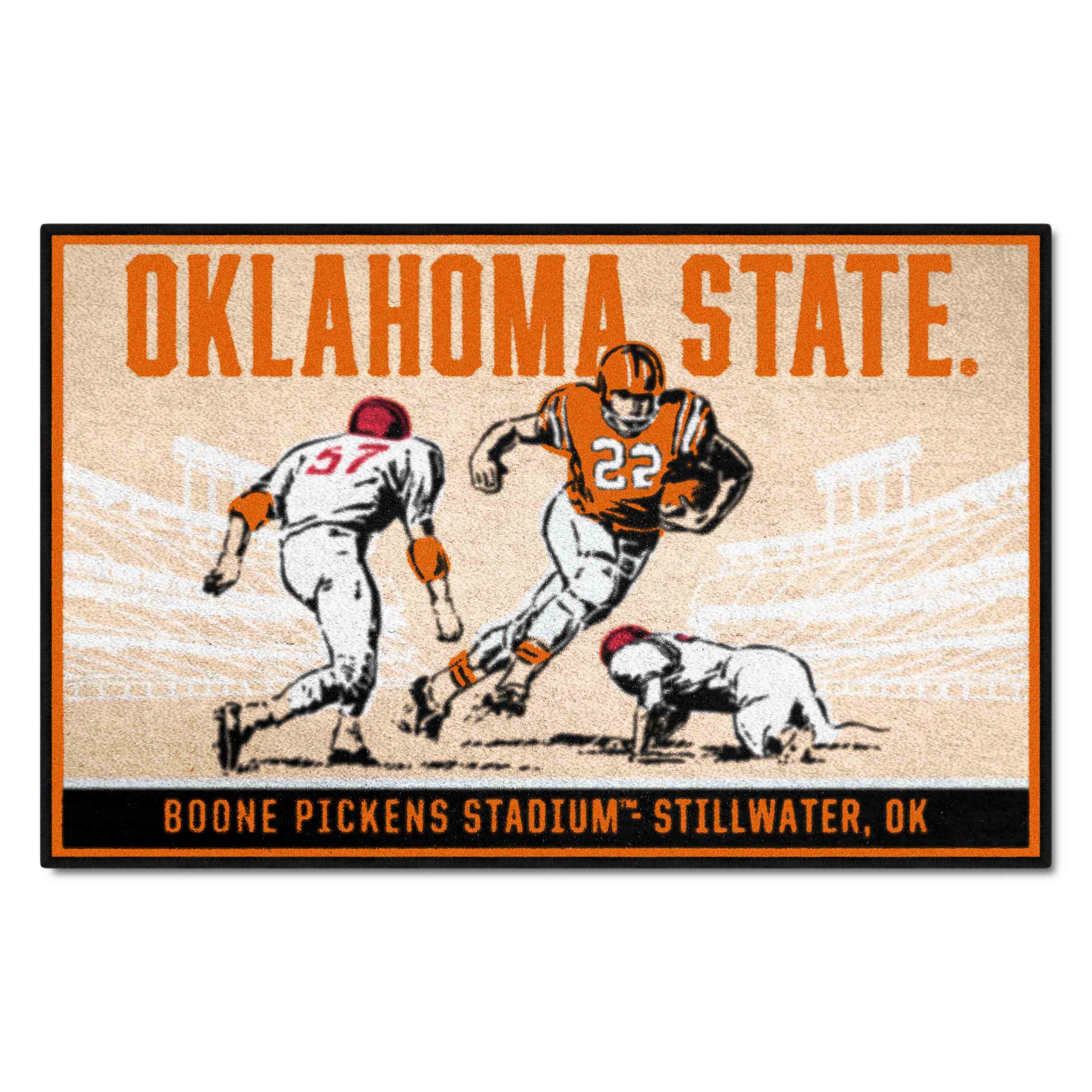 Oklahoma State Cowboys Starter Mat Accent Rug - 19in. x 30in. Ticket Stub Starter Mat