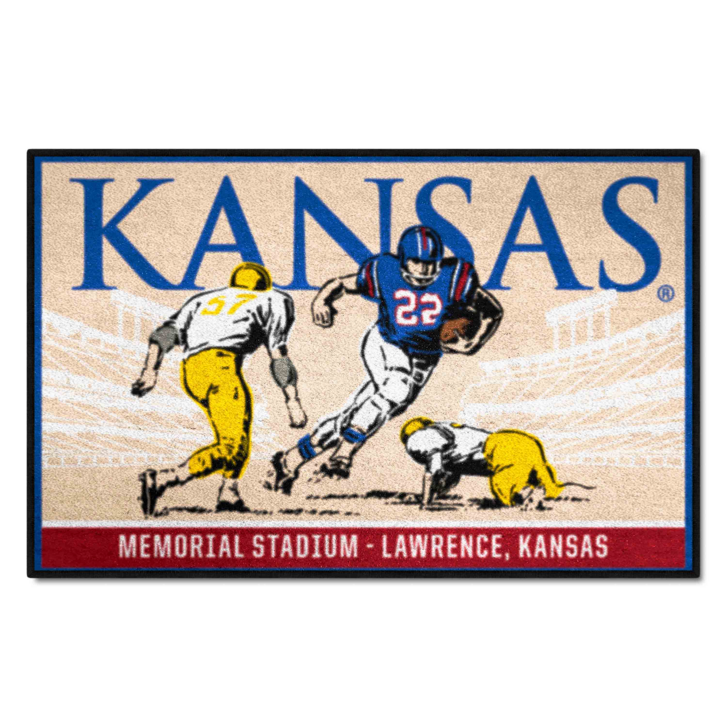 Kansas Jayhawks Starter Mat Accent Rug - 19in. x 30in. Ticket Stub Starter Mat