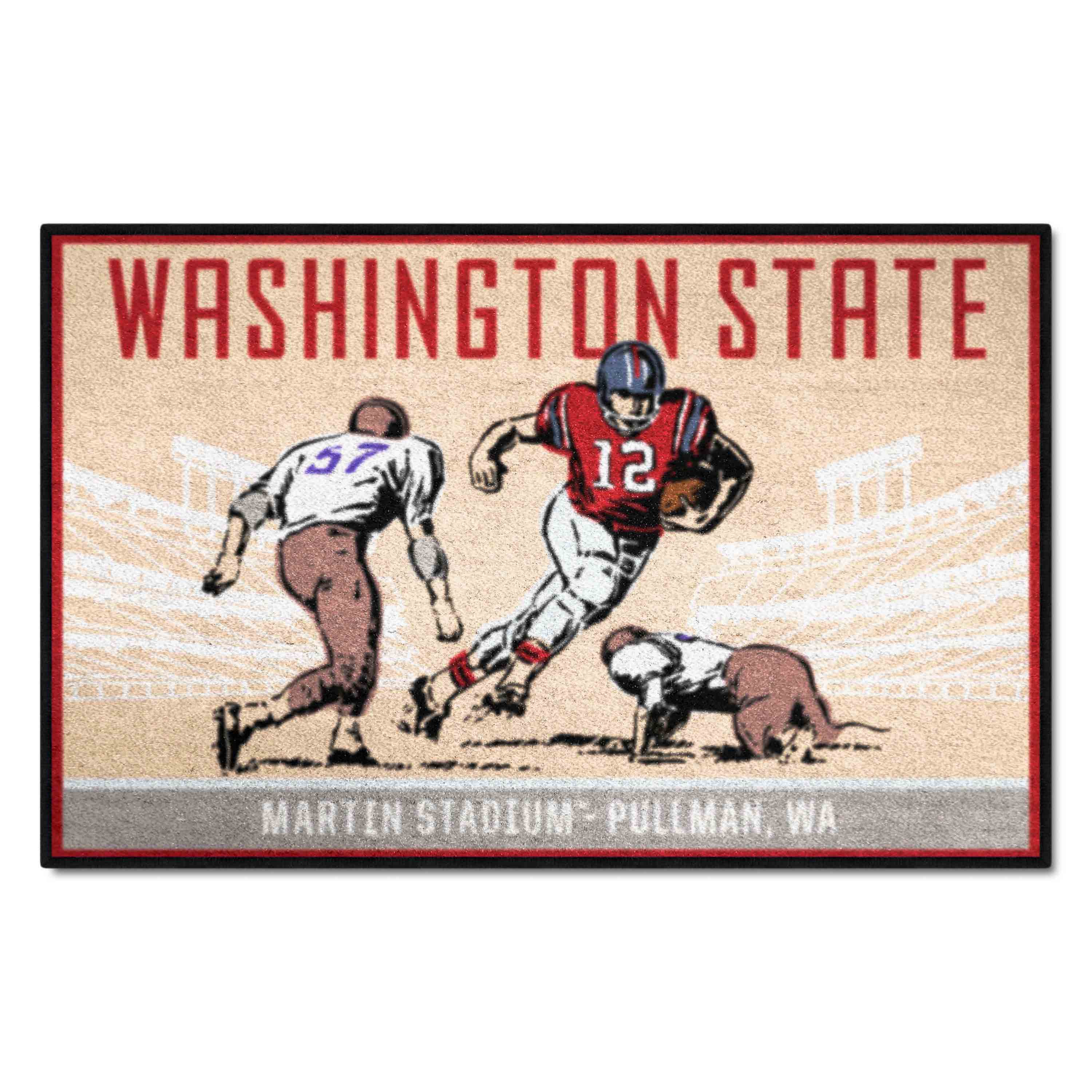 Washington State Cougars Starter Mat Accent Rug - 19in. x 30in. Ticket Stub Starter Mat