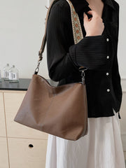 PU Leather Geometric Pattern Strap Shoulder Bag - Trendsi