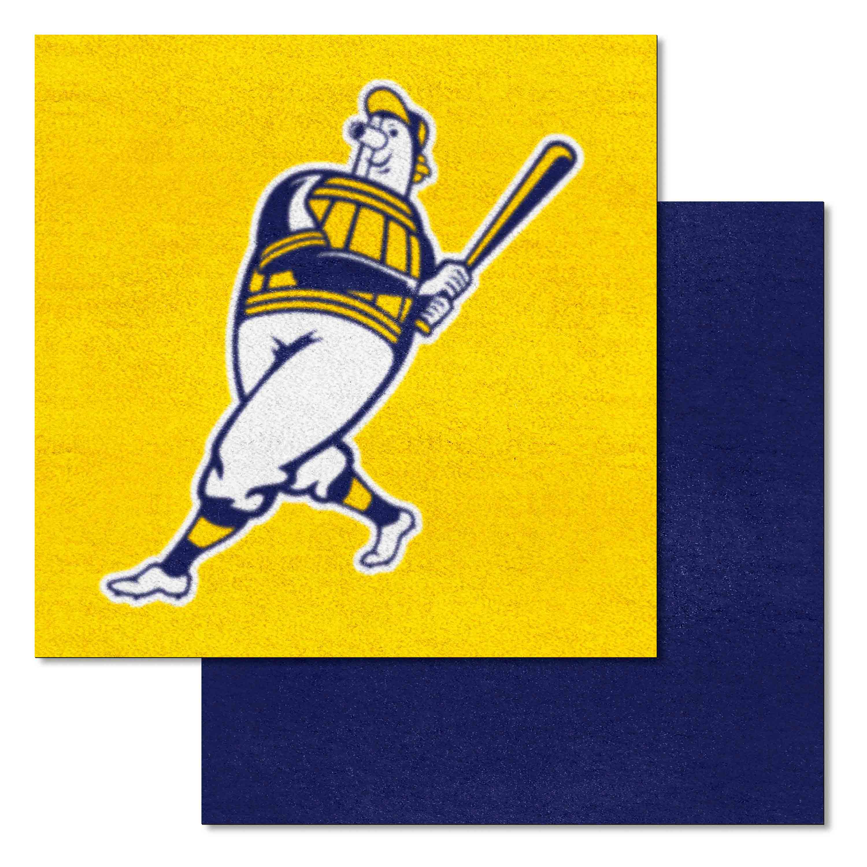 Milwaukee Brewers "Barrell Man" Team Carpet Tiles - 45 Sq Ft.