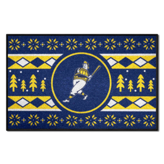 Milwaukee Brewers Holiday Sweater Starter Mat Accent Rug - 19in. x 30in.