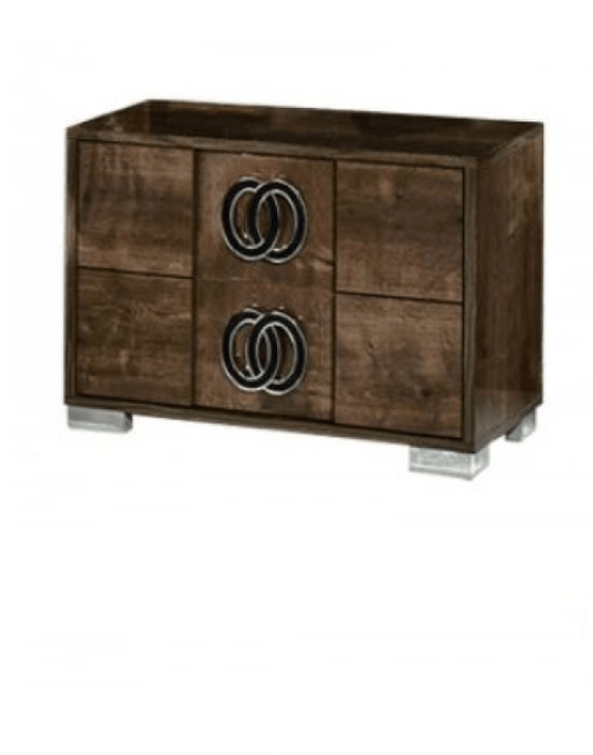 20" Mdf  Veneer  And Chrome Nightstand - Homeroots