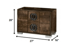 20" Mdf  Veneer  And Chrome Nightstand - Homeroots