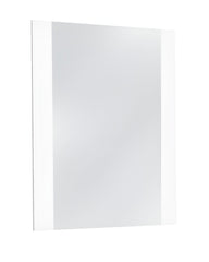 39" White Mdf  Steel  And Glass Mirror