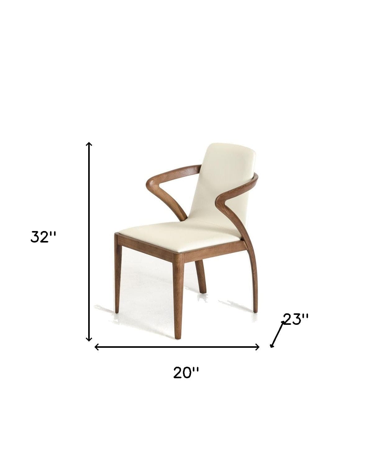 Cream And Brown Upholstered Faux Leather Dining Side Chair - Homeroots