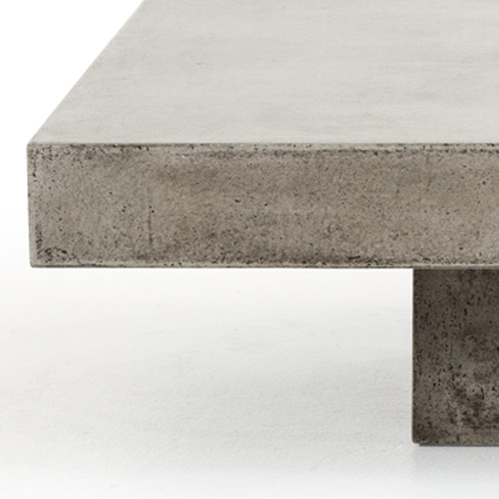 43" Gray Concrete Modern  Square Coffee Table