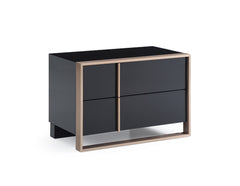 20" Black Two Drawers Nightstand