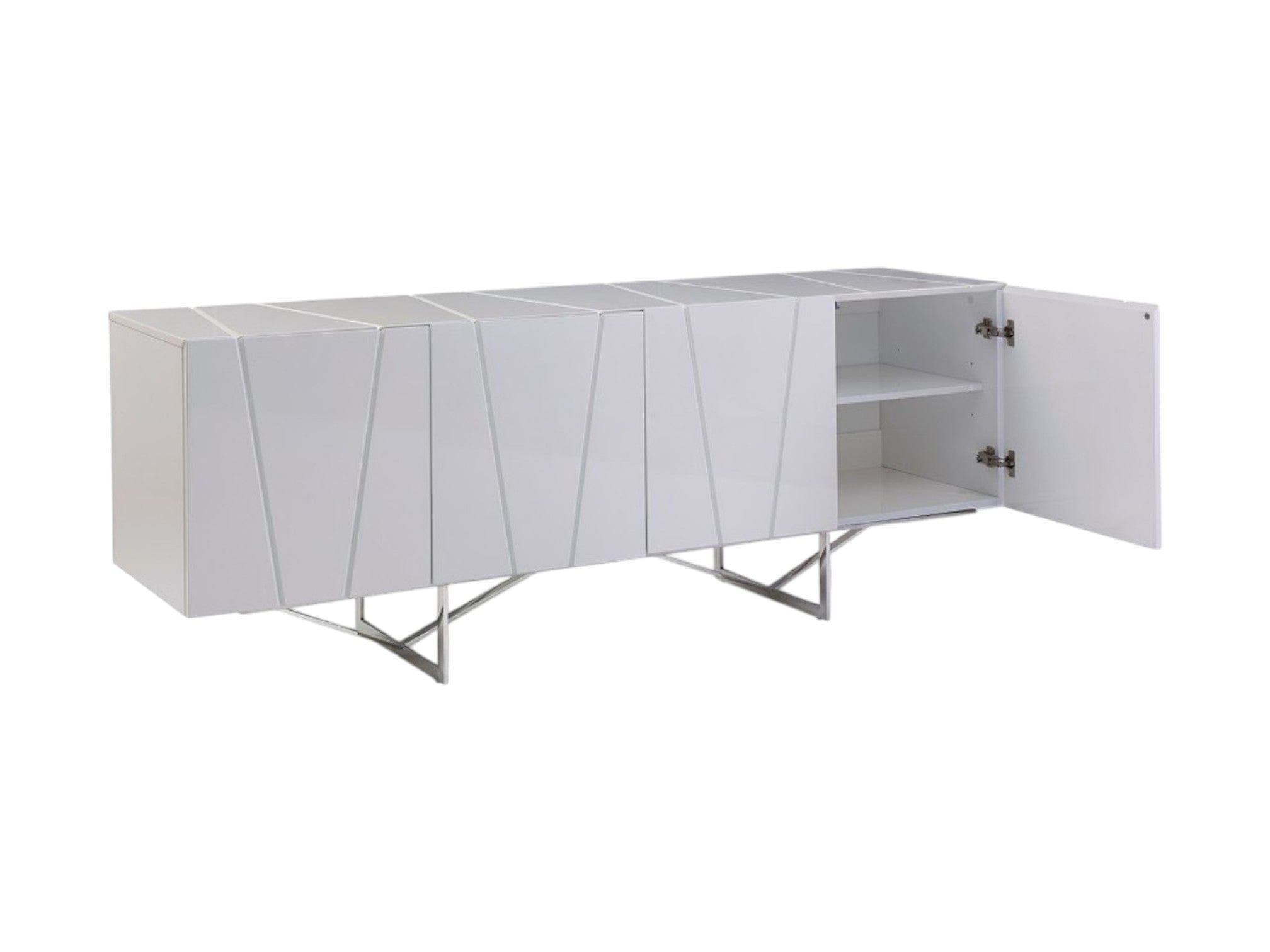 28" White High Gloss Buffet - Homeroots