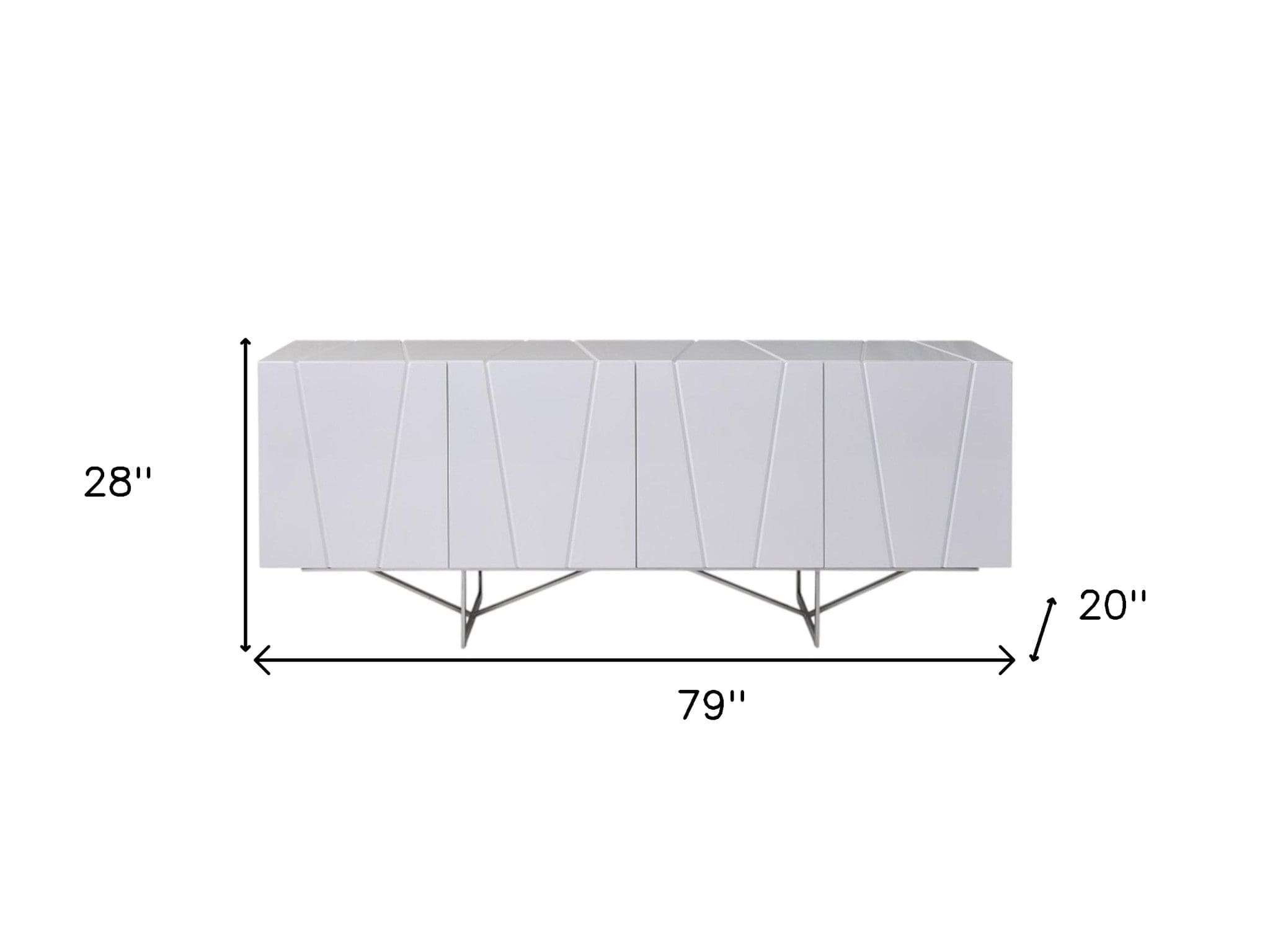 28" White High Gloss Buffet - Homeroots